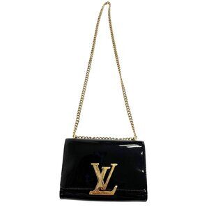 Louis Vuitton Louise Chain Strap Clutch in Black Patent